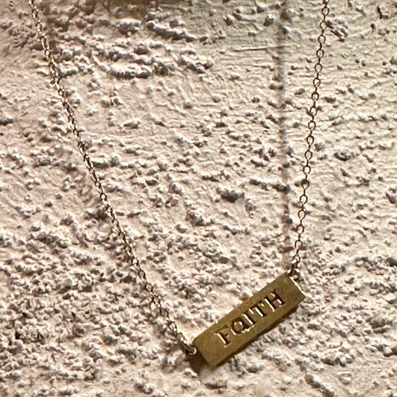 Women’s Sterling Silver with gold overlay FAITH Necklace - Picture 1 of 6